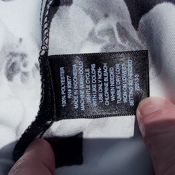 Worthington Camisole Size Large Orchid Print Black/White/Gray Adjustable Straps - Picture 12 of 12